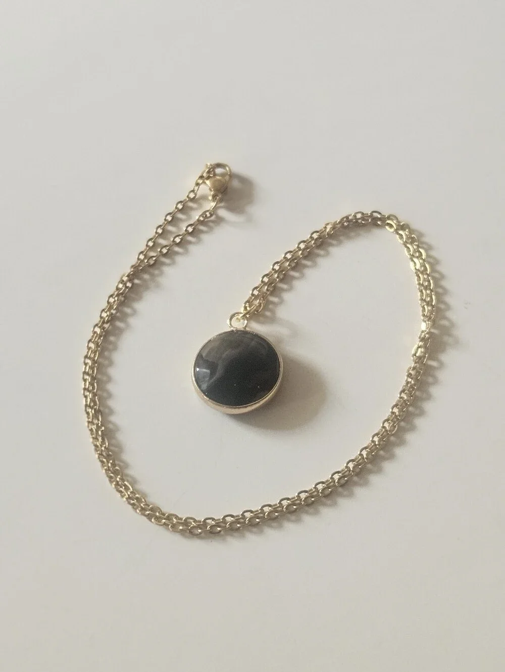 Obsidian Stone Gold-Plated Necklace